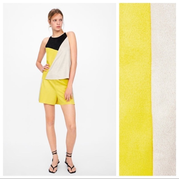 NWT. Zara Faux Suede Bermuda Shorts. Size S. - Picture 1 of 7